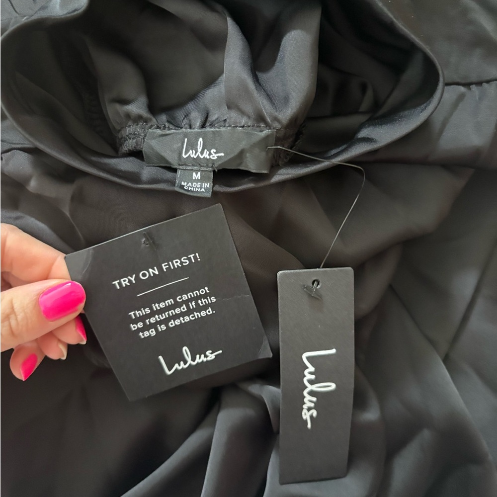 Lulus Classic Elegance Black Satin Sleeveless Mock Neck Maxi Dress Size Medium - Picture 6 of 13